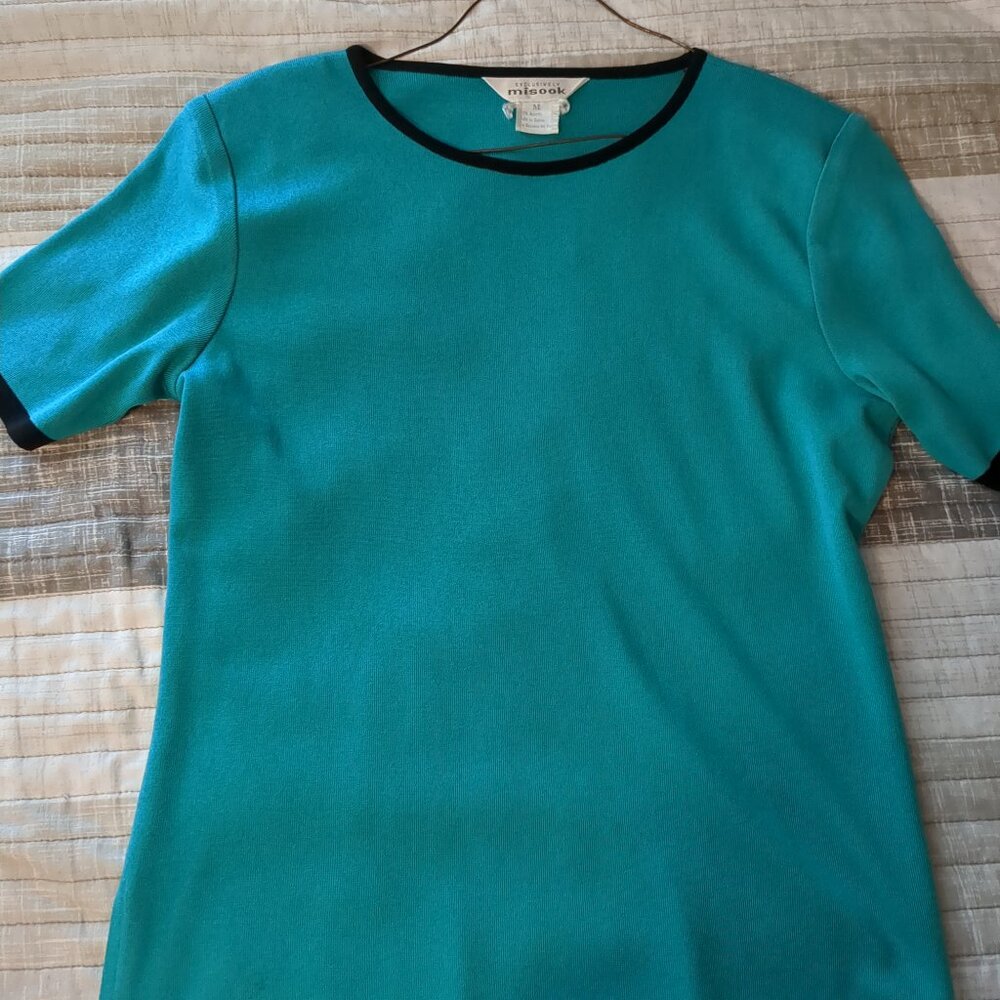 Vintage Misook Teal Shirt Size M